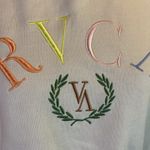 RVCA  White Cropped Embroidered Sweatshirt with 3/4 Sleeves Size M Photo 1