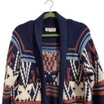 Pink Rose Blue Navajo Open Front Cardigan Sz L Photo 2
