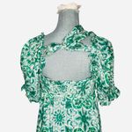 Anthropologie Puff Sleeve Smocked Dress in Mint Size XSP Green White Midi Dress Photo 9