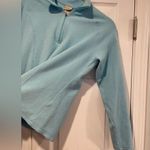 L.L. Bean Size S Aqua Blue Mock Beck Long Sleeve Quarter Zip Pullover Fleece Top Photo 3