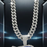 NFL Buffalo Bills 20 Inch Necklace Pendant Cuban Chain Link Football Jewelry Photo 0