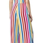 Color Me Courtney Sheree Striped Rainbow Jumpsuit White Size 2 Photo 1