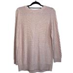 Maurice's Light Pink Cable Knit Open Sleeve V-neck Tunic Sweater Photo 5