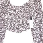 ASTR NWT the Label Floral Print Long Sleeve Crop Corset Top Cream Mauve Photo 3