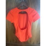 Babaton (Aritzia) Contour Crew Bodysuit ORANGE DOPAMINE Medium M Photo 4