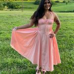 House Of CB Midi Sundress Adabella Rose Pink Cotton Halter Photo 1