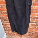 EXPRESS womens vintage cargo overall midi dress black 3/4 Photo 2