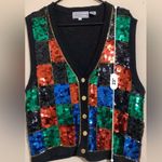 Westbound  Sequined Women’s Vest sz S Photo 5