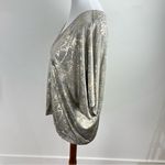 White House | Black Market Metallic Dolman Sleeve V-Neck Top Size M Casual Dressy Photo 10