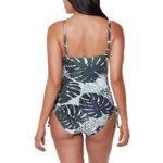 Bar III Moody Tropics Printed One-Shoulder One Piece Swimsuit Leaf Green XL Photo 2