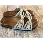 Betula Birkenstock Slip on Sandals size 7 Slides EUR 38 Shoes Strappy Blue Photo 5