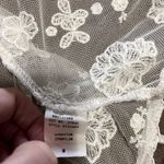 BOHO Sheer Lace Embroidery Fringe Women’s Blouse Top Cover Up Sz M VINTAGE EUC White Size M Photo 4