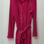 Boutique hot pink oversized dress with tie belt sz Medium Photo 1