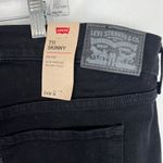 Levi's NWT 711 Skinny Jeans Distressed Hypersoft Black Plus Size 24W NEW Photo 9