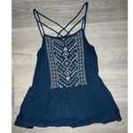 Tank top blouse Cami Embroidered Top Blue Size XS Photo 0