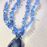 Blue Quartz Statement Necklace | Hand Photo 1