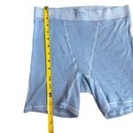 SKIMS Womens M Logo Band Boyfriend Biker Shorts Light Blue Ribbed Loungewear PJ Photo 3