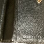 Michael Kors black pebbled leather checkbook wallet zipper pocket metal logo Photo 4