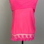 Skies Are Blue hot pink tank top with lace under layer in size Small. EUC Photo 3