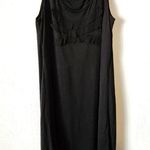 Eileen Fisher Silk Blend Ruffle Front Soft-V Tank Dress Black Size Small Photo 0