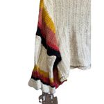 By Together  Striped Knit Oversized Poncho Sweater Women L Cream Multi Color Photo 3