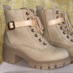 SO  Tan Lace-Up Combat Boots High-Top Design Photo 2