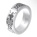 Gucci GG Signature Bee 6MM Silver 925 Semi Shiny Ring Photo 0
