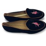 Journey West Loafers Flats Embroidered Ballerina Velvet Shoes Belgian Loafers 6 Black Photo 1