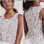 Anthropologie Dolan Left Coast Lucy Leopard Print Tank Brown Size Medium White Photo 1