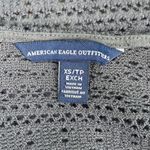 American Eagle Fitted Gray Open Back Lace Knit Sweater Photo 8