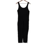 Michael Stars  Black Ribbed Tank Jumpsuit One Piece Wide Leg Size L Photo 3