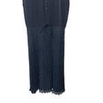 Loft Pleated Henley Dress in Forever Navy Women's Size 12 Blue Photo 4