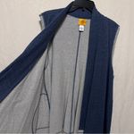 Ruby Rd NWT . Womens Open Front Blue Soft Cardigan Sleeveless Asymmetric Size XL Photo 1