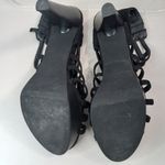 Top Moda  11 Caged Strap Inside Zip Platform Heels Shoes in Black Photo 5