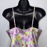 Floral Butter Yellow and Lavender Satin Nightgown Slip Dress Lingerie Chemise Purple Size undefined Photo 10