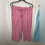 kim rogers Kim‎ Rogers set 2 pink/ blue striped cotton capris 10 Photo 1