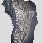 Apt. 9 Nwot!  sheer black lace top with ruffled design Photo 0