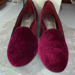 Liz & Co. size 11 burgundy low wedge velvet shoes Red Photo 0