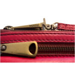 Fossil Red Leather Wristlet Wallet Minimalist Zip Around Card Holder Organizer Photo 3