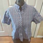 Orvis  summer blue and pink plaid short sleeve button up 100% cotton shirt Photo 1