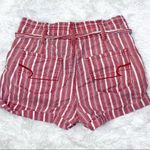 American Eagle High Rise Linen Red White Striped Paperbag Short Shorts 4 Photo 5