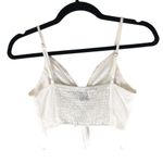 Princess Polly  Julio Crop Top Tie Front Smocked Cami White 0 Photo 1