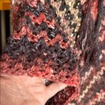 Handmade  Multicolor Crochet Poncho Fall Autumn Maroon Coral Brown Cream One Size Photo 2