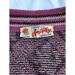 Vintage Antony Glasgow Cardigan Sweater Pink Black Knit Geometric Dog Pattern Red Photo 6