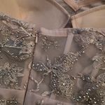 Mac Duggal 21036 Pink Strapless Lace Embellished Trumpet Gown With 3D Flower Photo 14