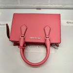 Michael Kors Satchel Sheila Small Leather Center Zip Purse Women's Bag Tea Rose Photo 3