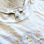 EXPRESS  New Love graphic print short sleeve pullover top white gold floral small Photo 4