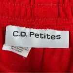 Vintage C. D. Petites Size Small Vibrant Red Midi Pencil Skirt Bold Costume Photo 2
