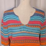Ralph Lauren Cotton and Linen Striped Sweater Orange and Blue Size XL Photo 5
