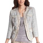 White House | Black Market Patch Pocket Tweed Jacket, Sz 4 Photo 0